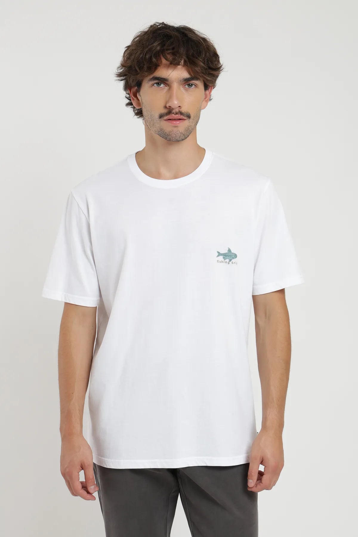 Polera manga corta hombre Pez blanco - Algodón orgánico - Frøens