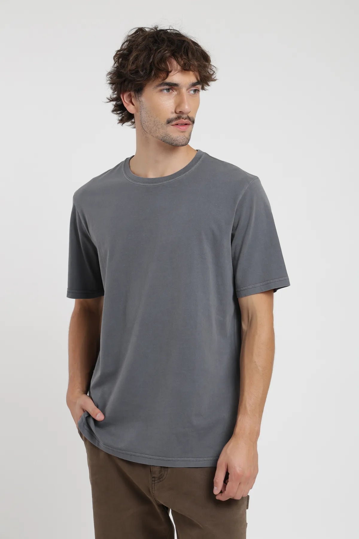 Polera manga corta hombre Plain grafito - Algodón orgánico - Frøens