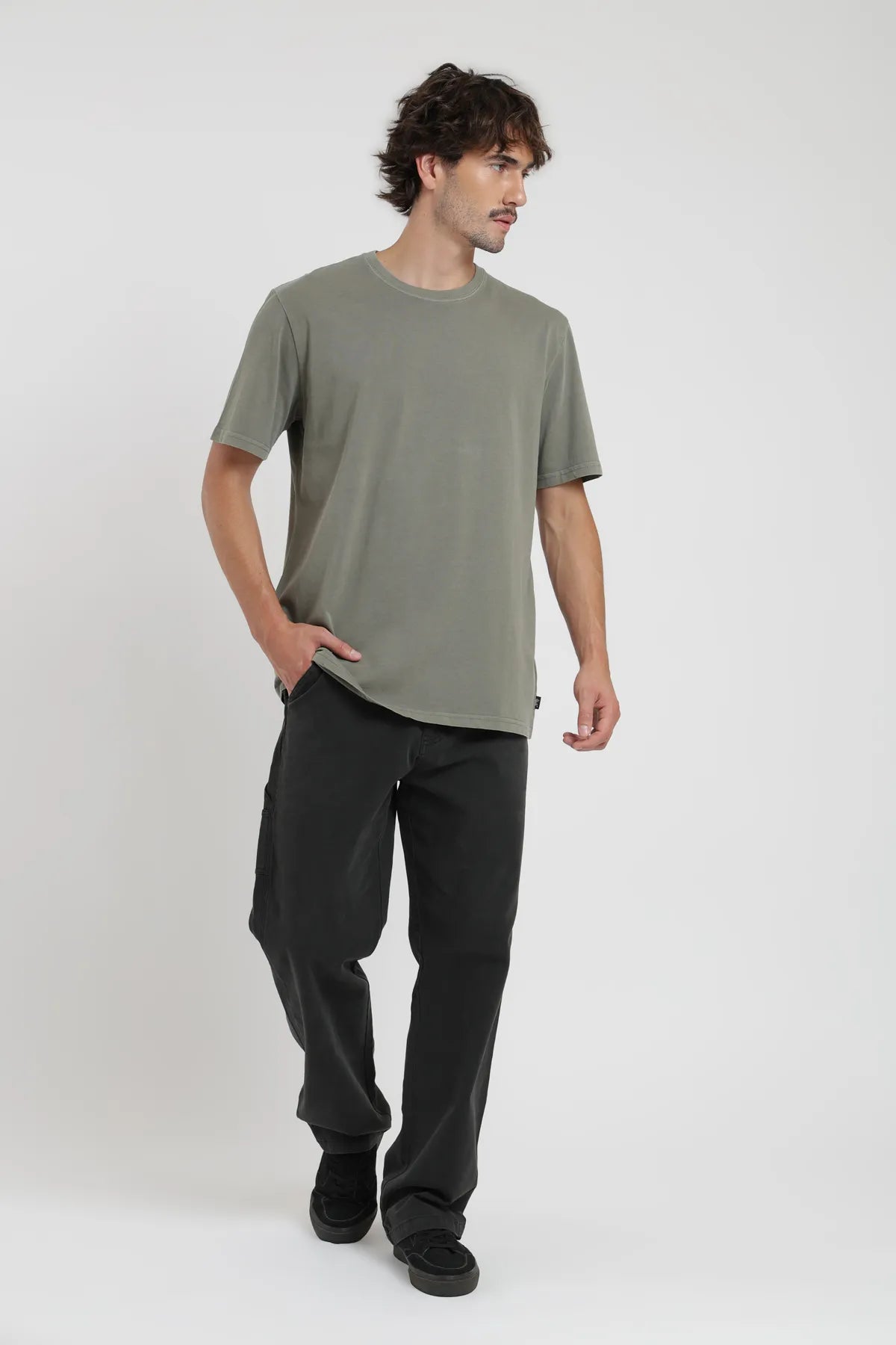 Polera manga corta hombre Plain verde - Algodón orgánico - Frøens