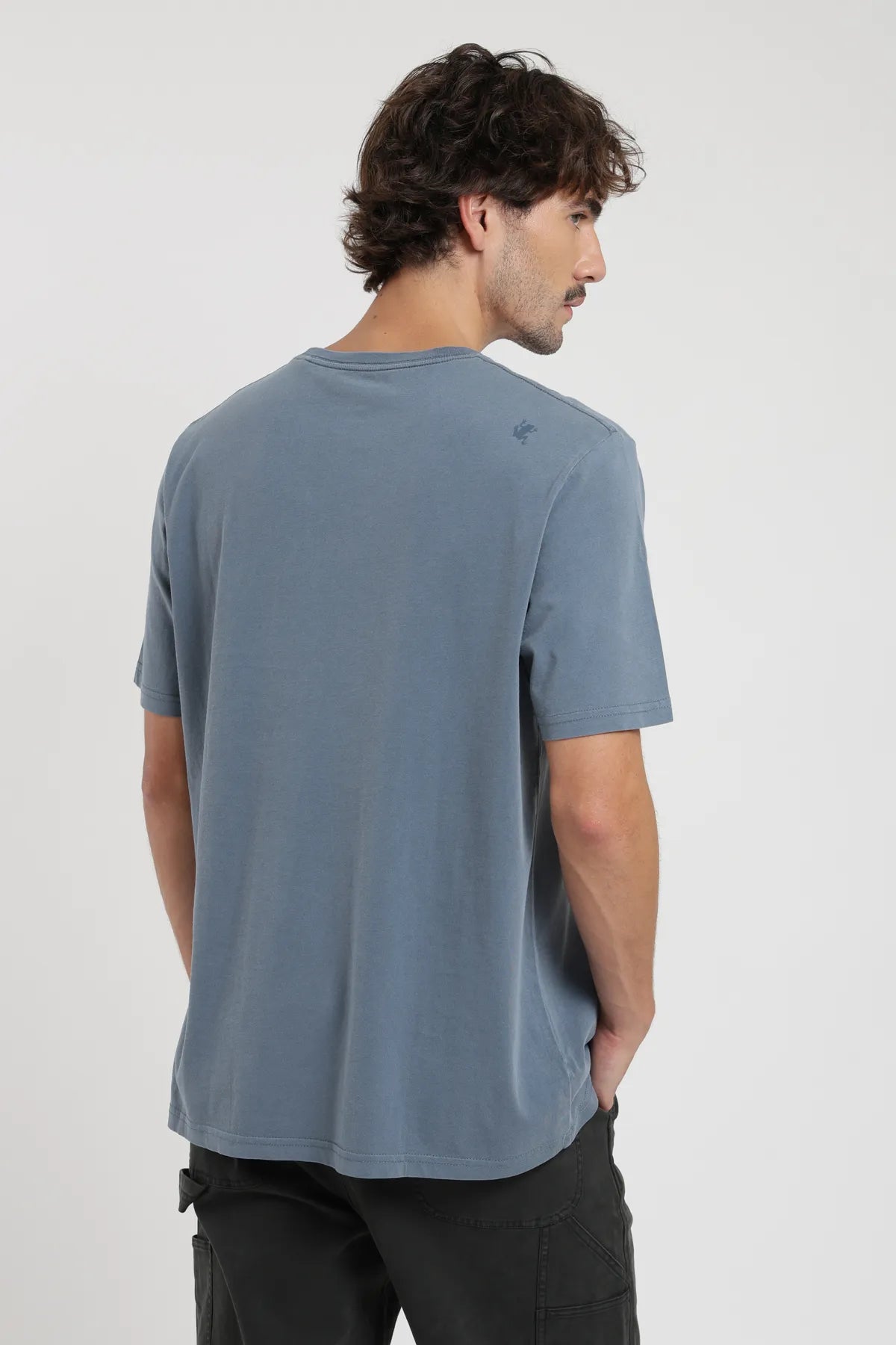 Polera manga corta hombre Text azul - Algodón orgánico - Frøens