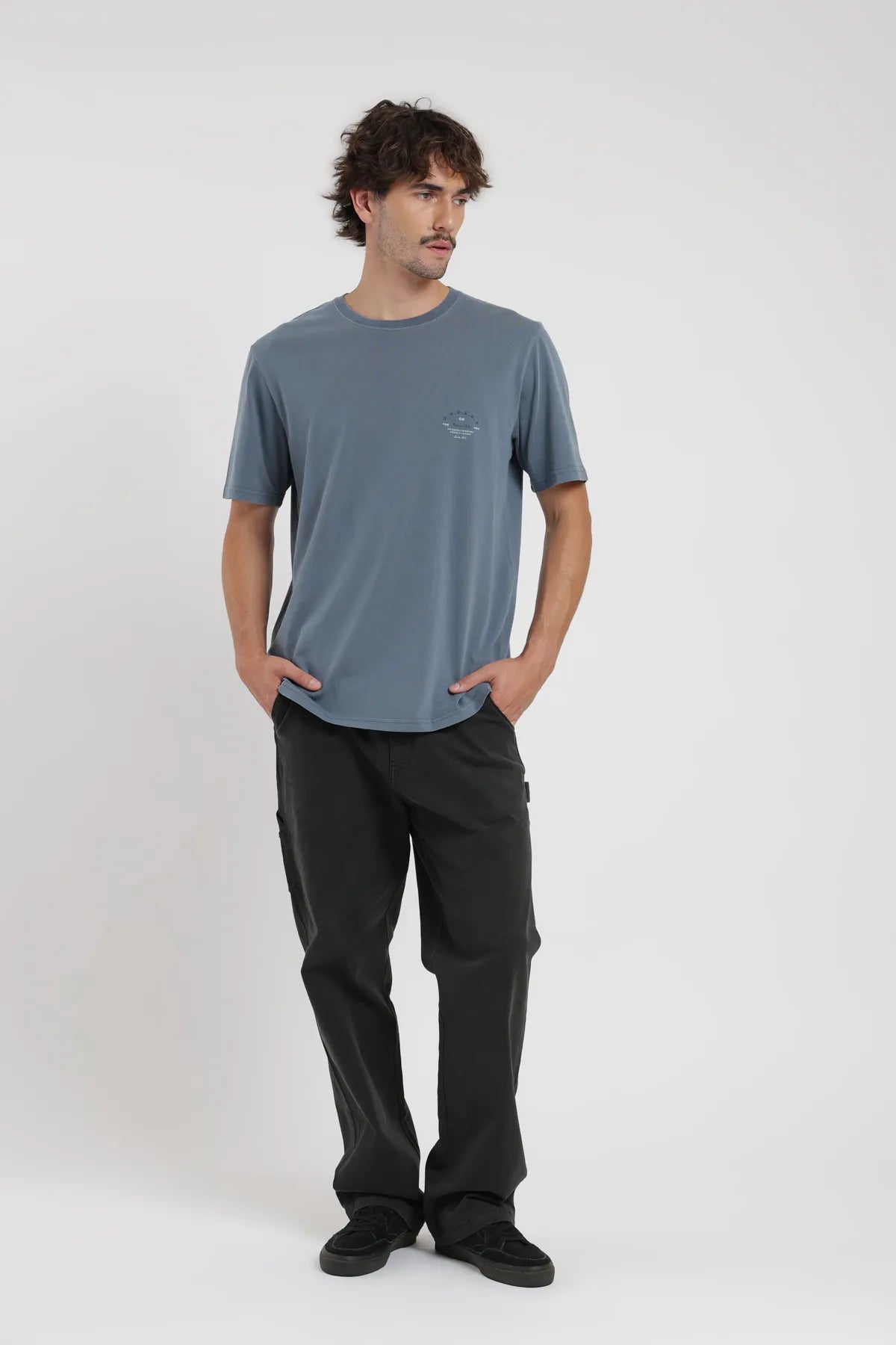 Polera manga corta hombre Text azul - Algodón orgánico - Frøens