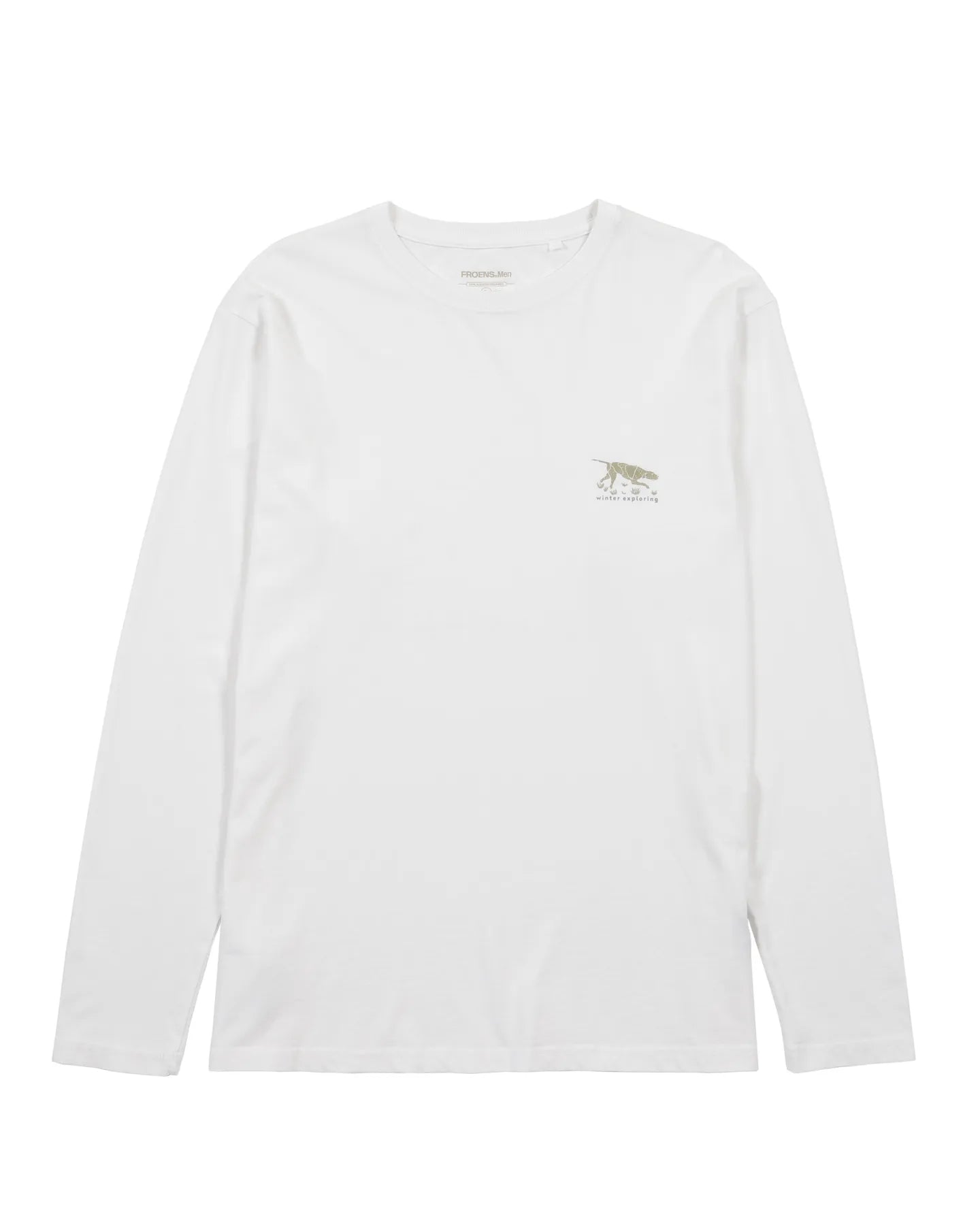 Polera manga larga hombre Dog blanco - Algodón orgánico - Frøens