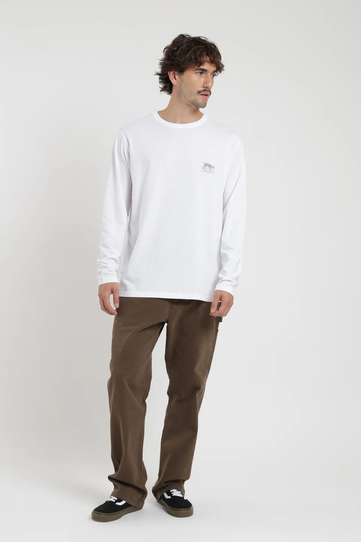 Polera manga larga hombre Dog blanco - Algodón orgánico - Frøens