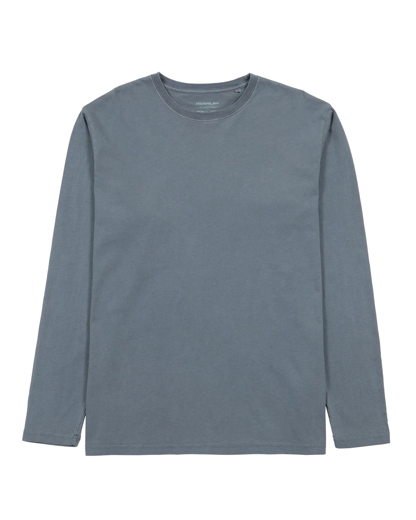 Polera manga larga hombre Plain azul - Algodón orgánico - Frøens