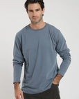 Polera manga larga hombre Plain azul - Algodón orgánico - Frøens