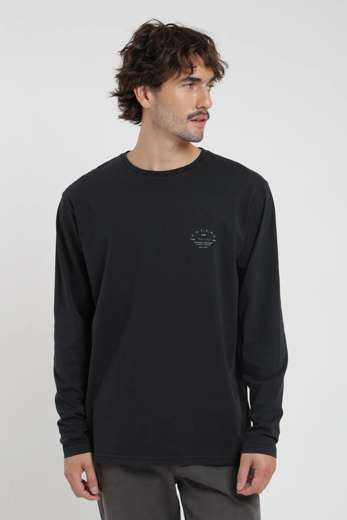 Polera manga larga hombre Text negro - Algodón orgánico - Frøens