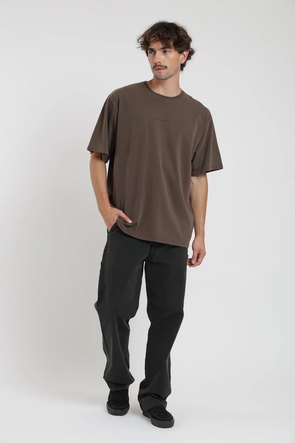 Polera manga corta hombre Oversize café - Algodón orgánico - Frøens