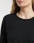 Polera manga larga mujer Lino negro - Frøens