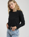 Polera manga larga mujer Lino negro - Frøens