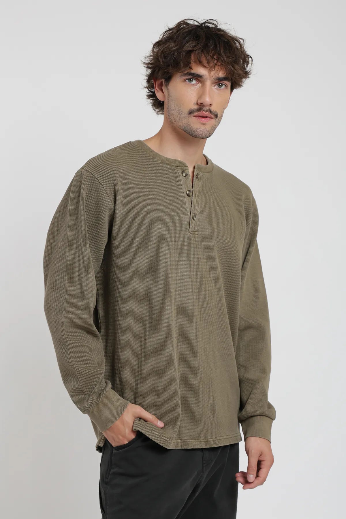 Polerón hombre Atlántico olivo - Algodón orgánico - Frøens