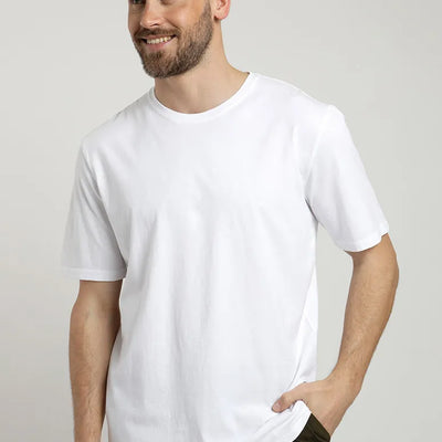 Polera manga corta hombre Plain blanco - Algodón orgánico