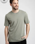 Polera manga corta hombre Plain verde - Algodón orgánico