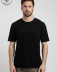 Polera manga corta hombre Plain negro - Algodón orgánico