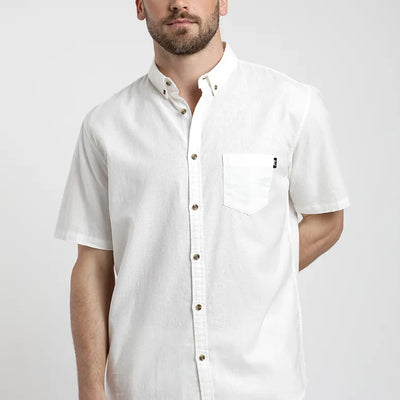 Camisa manga corta Classic blanco - Algodón orgánico + lino