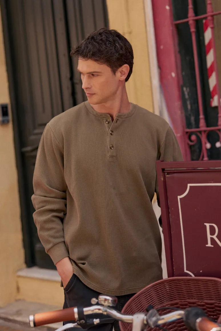 Polerón hombre Atlántico olivo - Algodón orgánico - Frøens