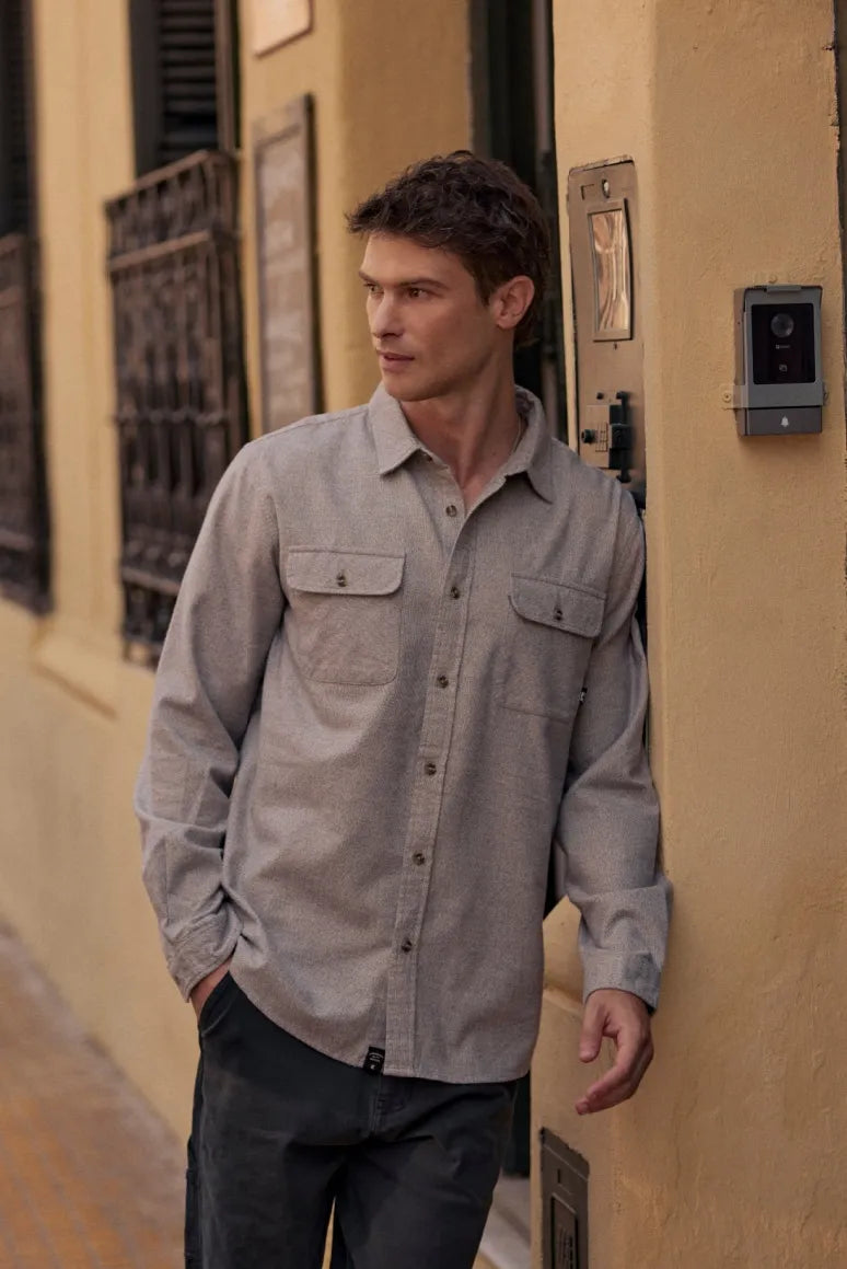 Camisa manga larga Franela gris - Algodón orgánico - Frøens