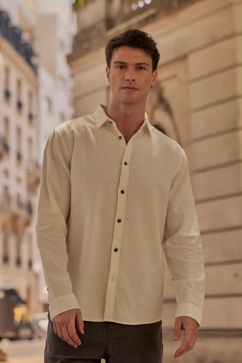 Camisa manga larga Basic blanco - Lino y algodón orgánico - Frøens