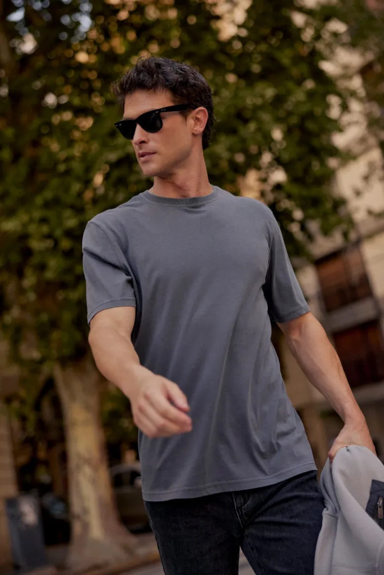 Polera manga corta hombre Plain grafito - Algodón orgánico - Frøens