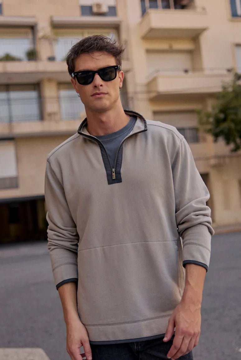 Polerón hombre Lotus gris - Algodón orgánico - Frøens