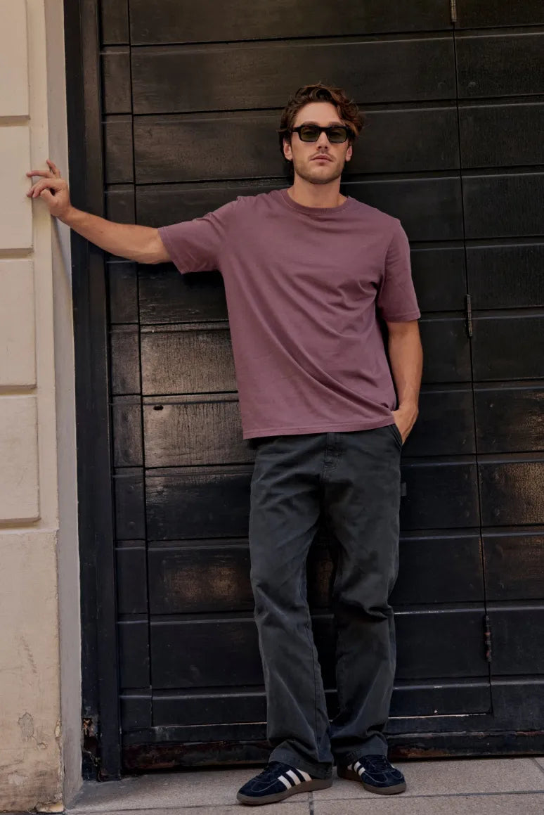 Polera manga corta hombre Plain burdeo - Algodón orgánico - Frøens