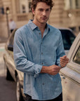 Camisa manga larga Chambray celeste - Algodón orgánico - Frøens