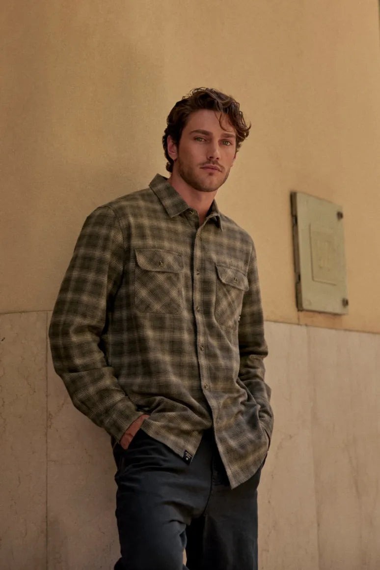 Camisa manga larga Franela verde - Algodón orgánico - Frøens