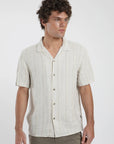 Camisa manga corta Jervis taupe - Lino
