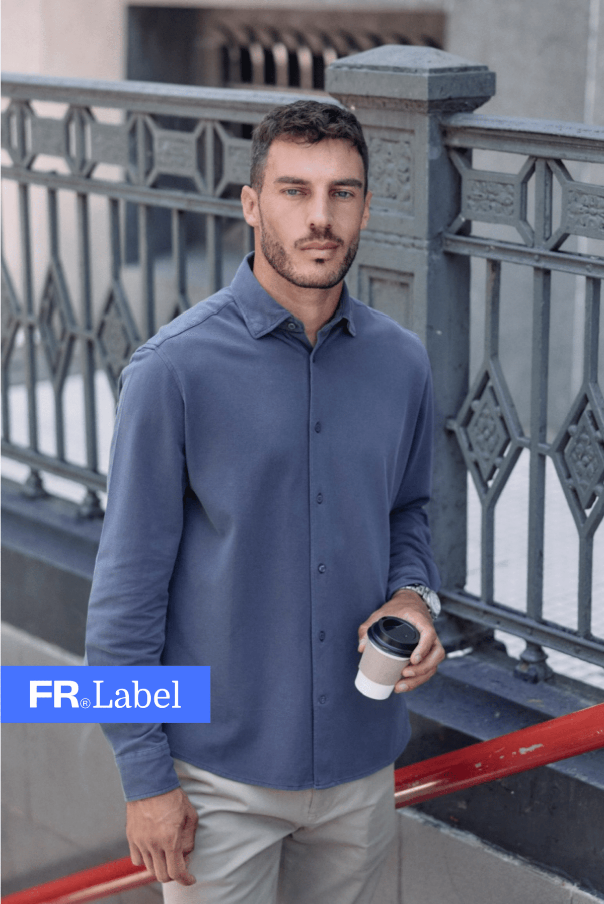 Label - Camisa manga larga lisboa azul - Froens