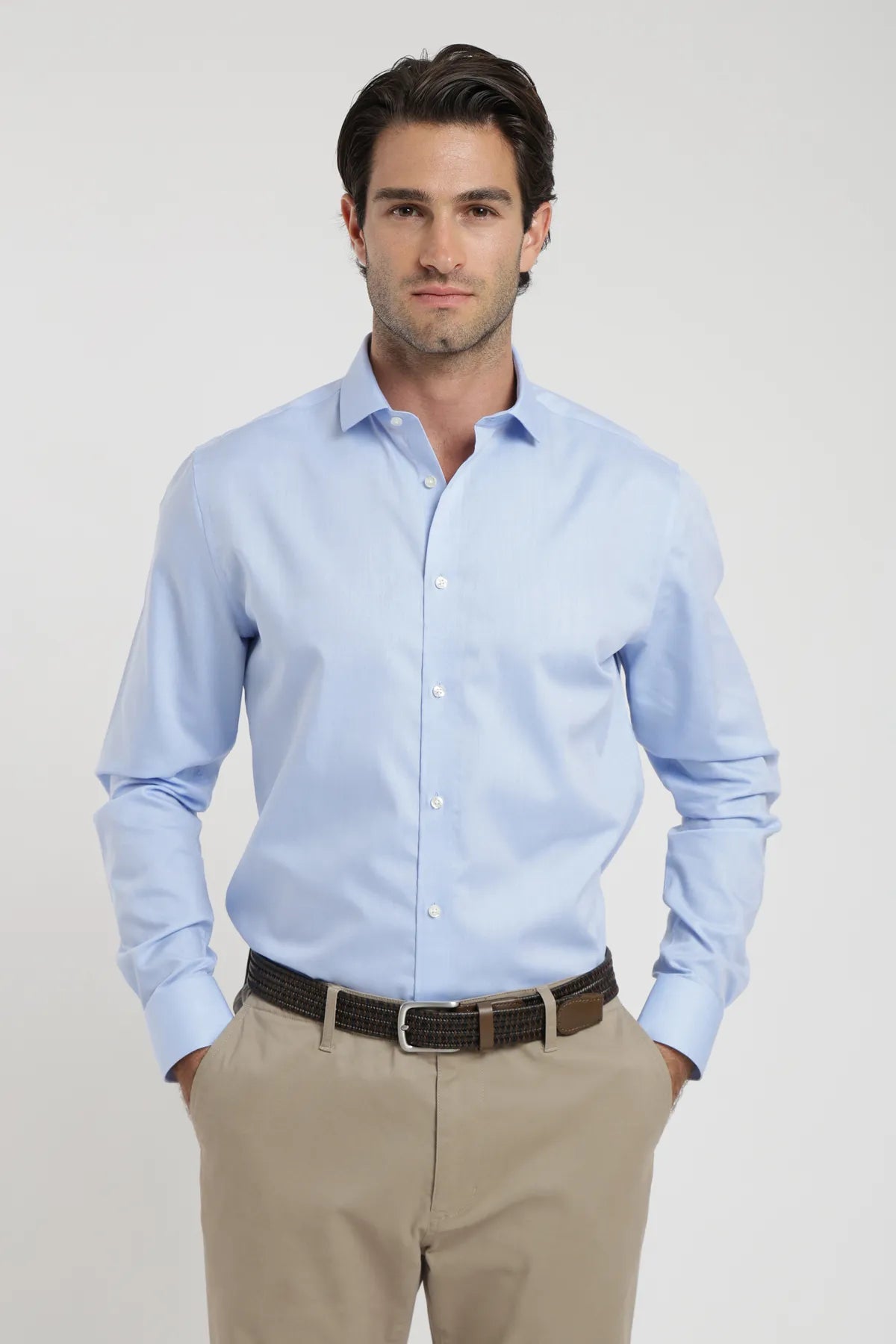 Label - Camisa manga larga non iron celeste - Froens