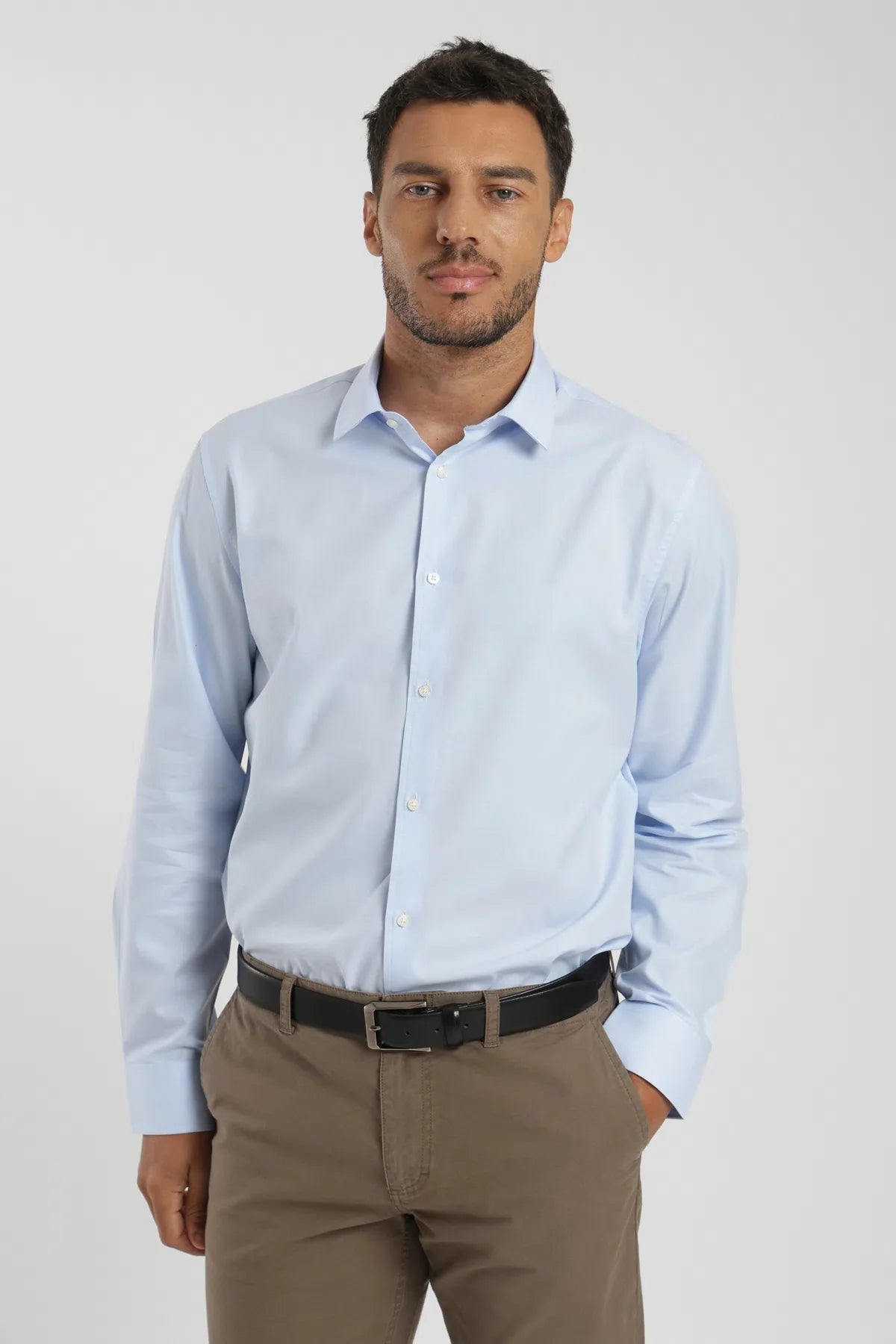 Label - Camisa manga larga Non iron celeste Froens