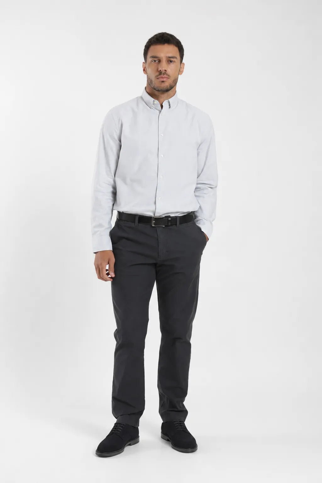 Label - Camisa manga larga oxford gris - Froens