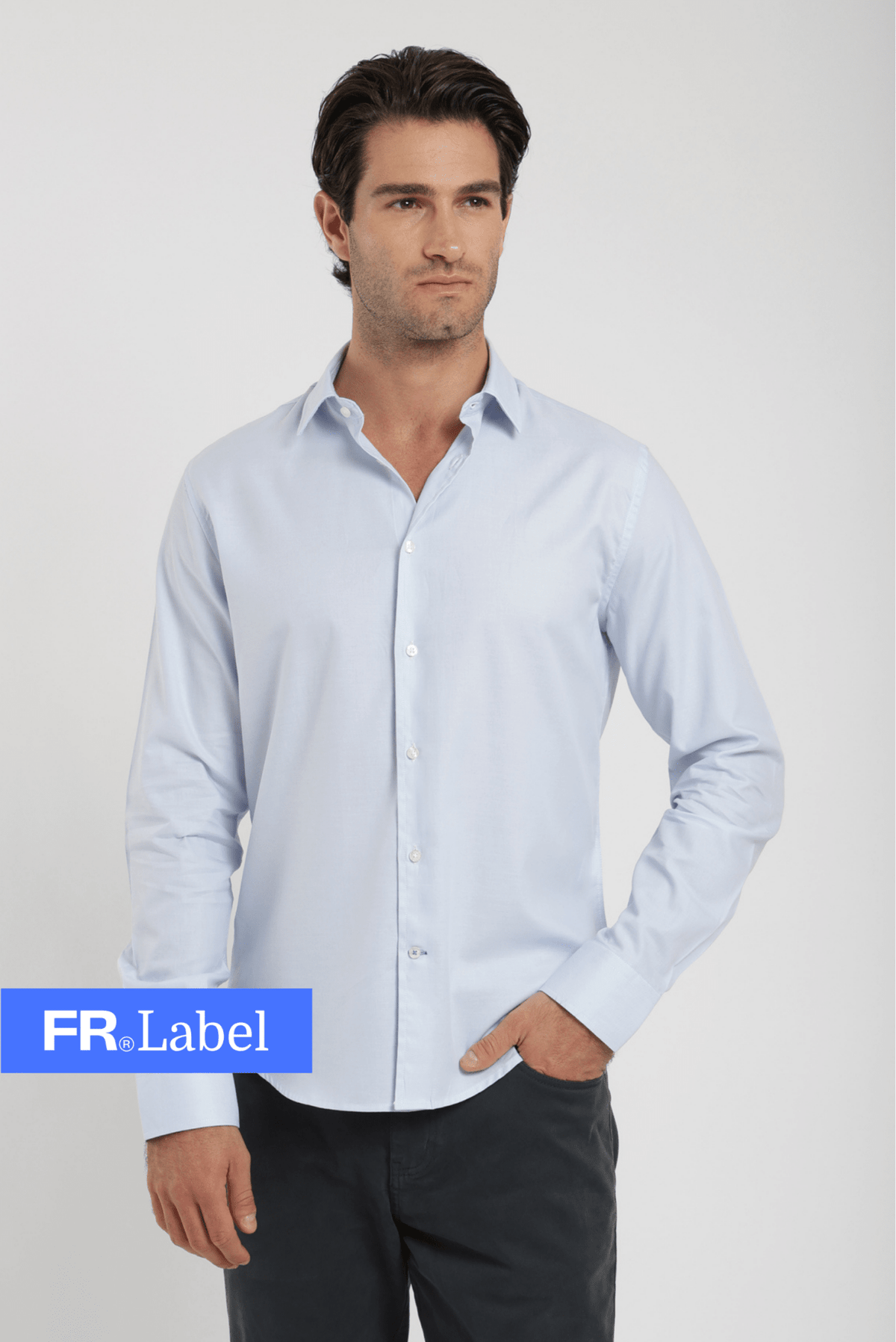 Label - Camisa manga larga slim fit york celeste - Froens