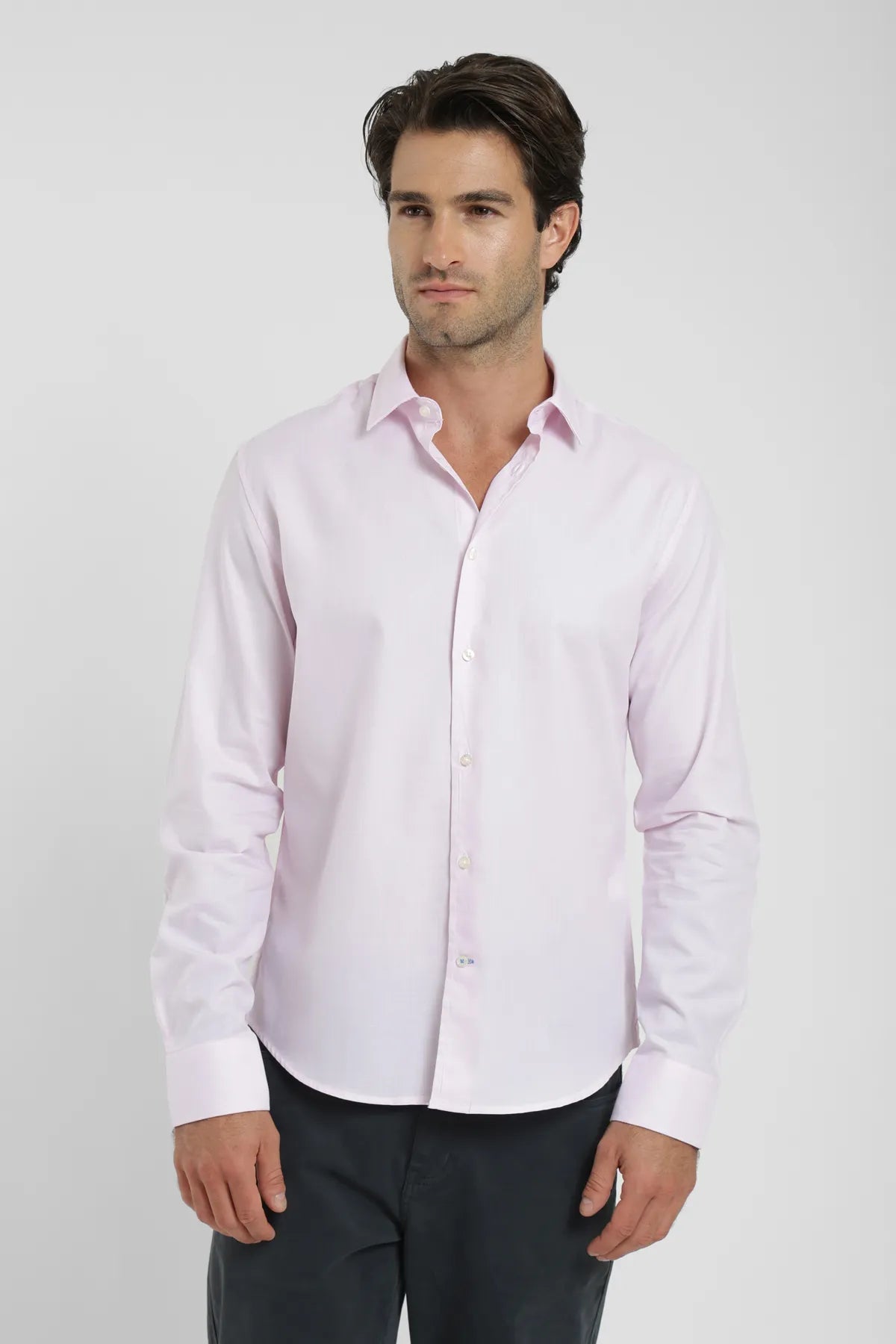 Label - Camisa manga larga slim fit york líneas rosado - Froens