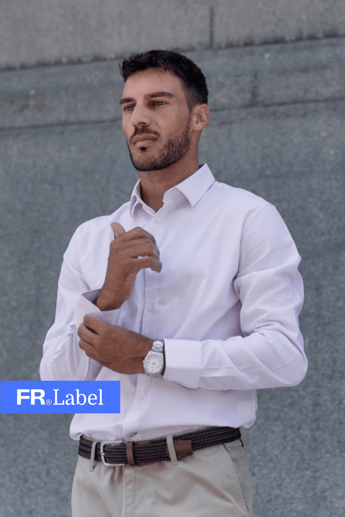 Label - Camisa manga larga slim fit york líneas rosado - Froens