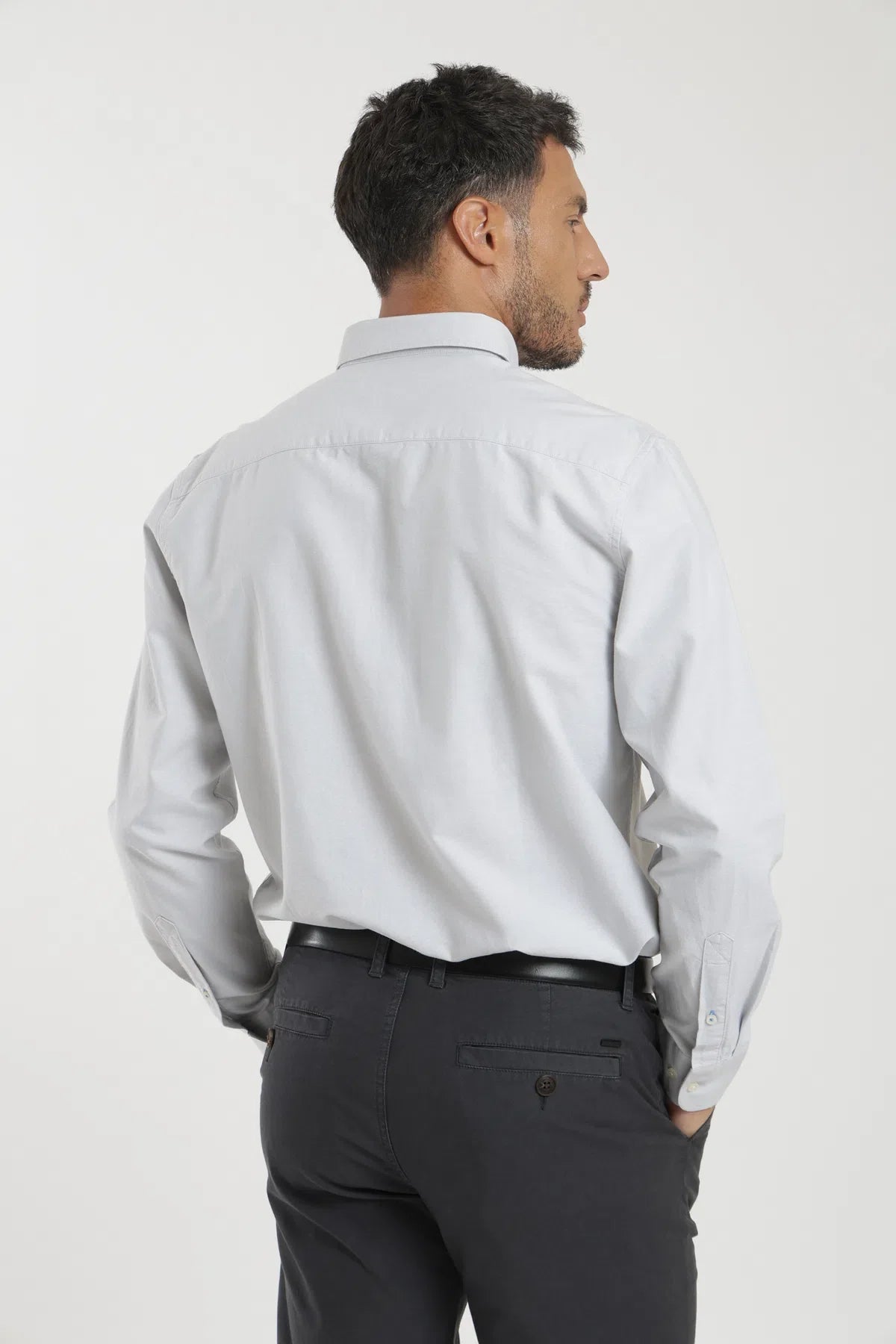 Label - Camisa manga larga Oxford gris Froens