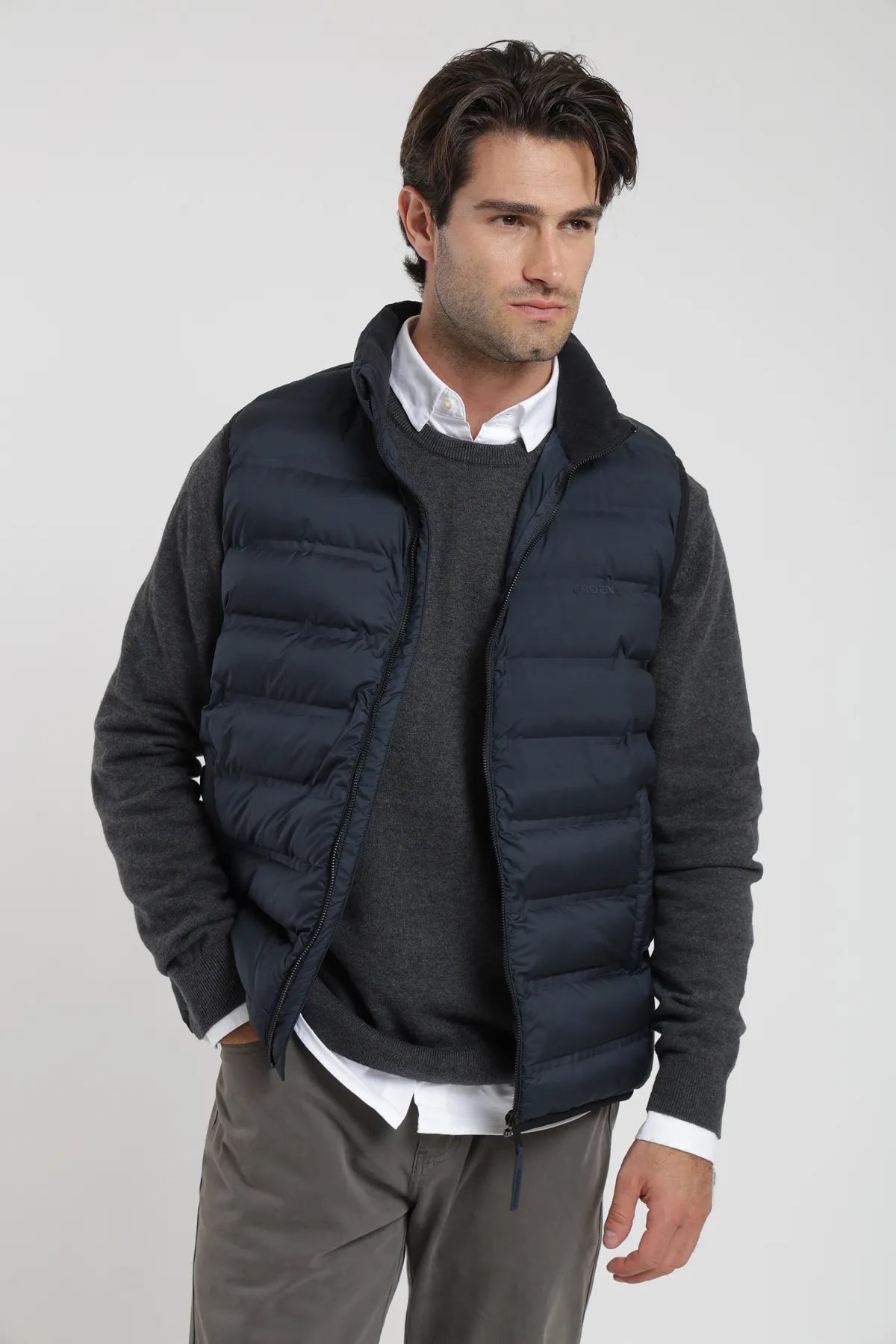 Label - Parka hombre sin mangas azul - Froens