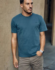 Label - Polera manga corta hombre slim azul - Froens