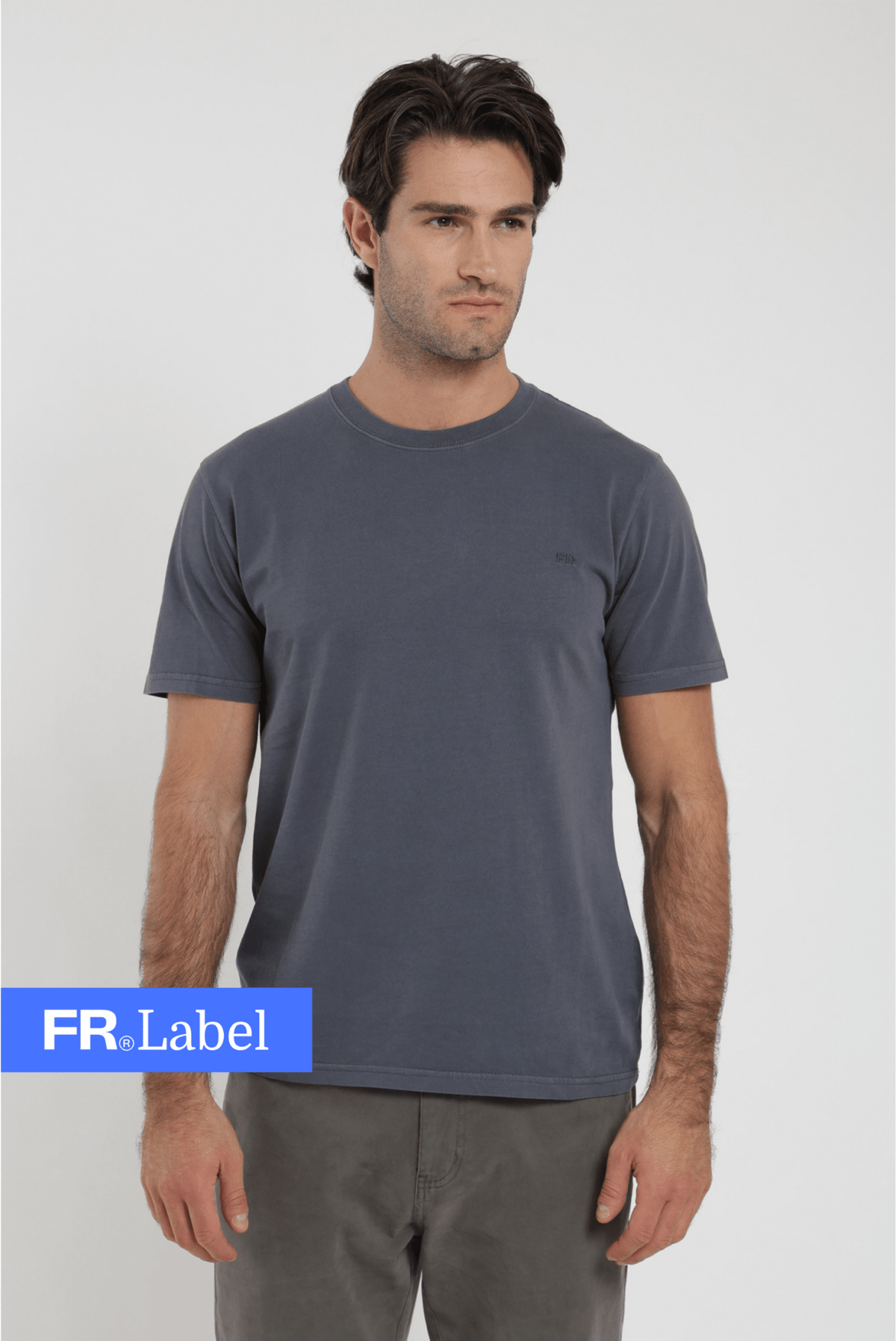 Label - Polera manga corta hombre slim fit gris - Froens