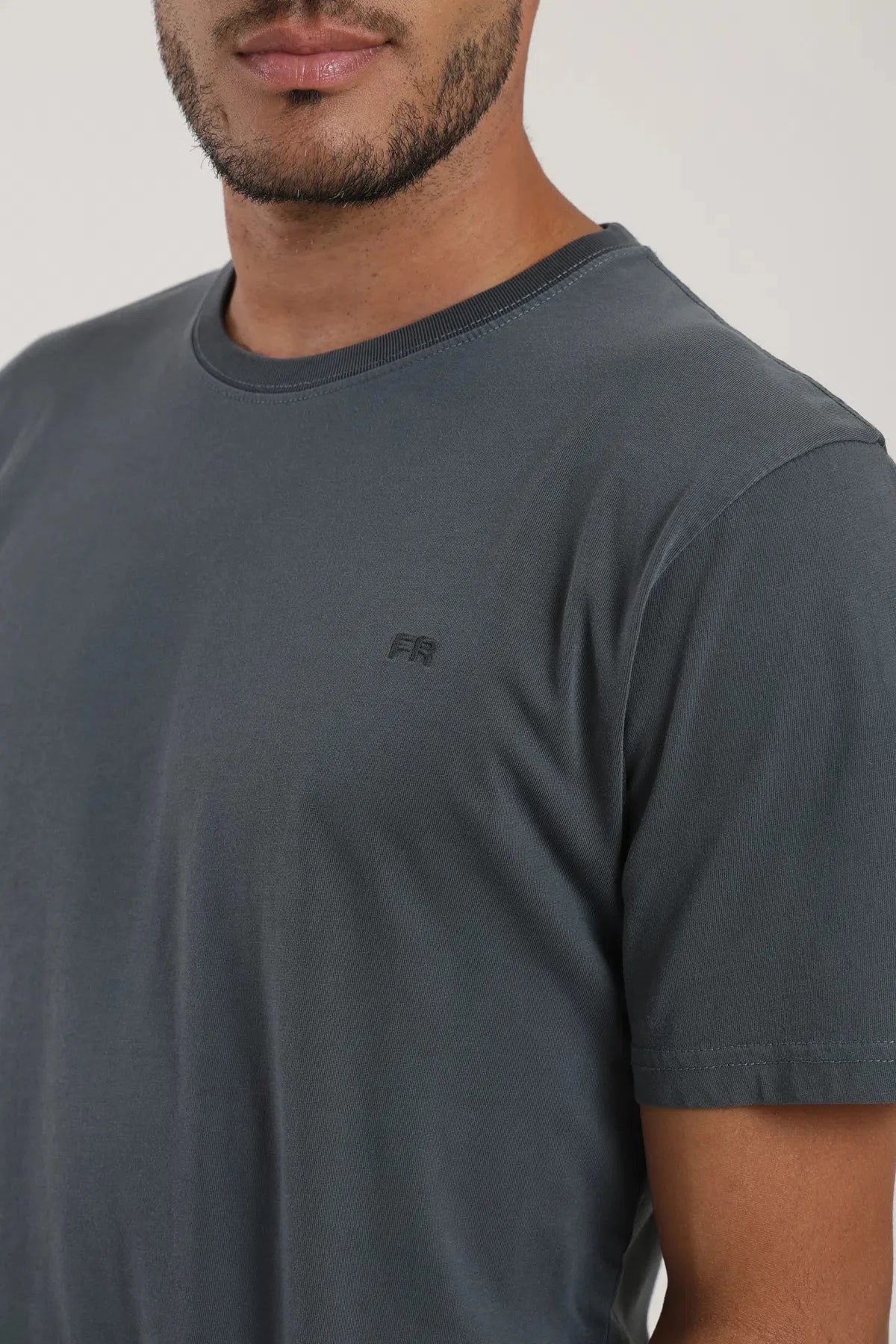 Label - Polera manga corta hombre Slim azul Froens