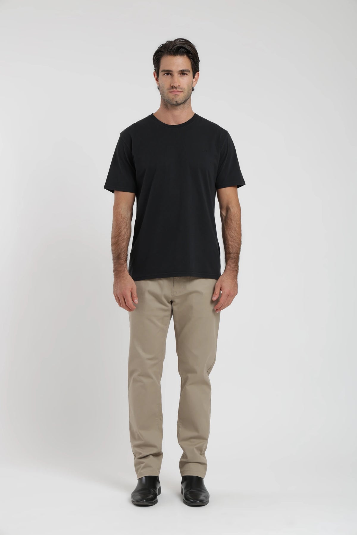 Label - Polera manga corta hombre slim negro