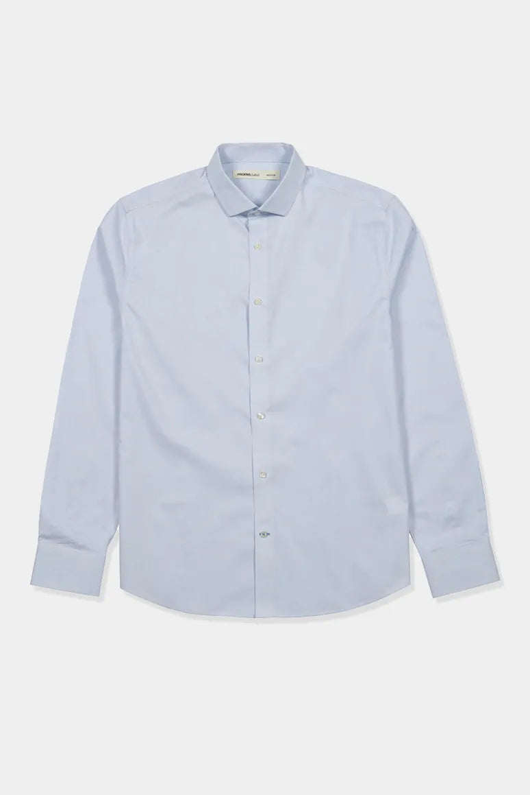 Label - Camisa manga larga non iron stripes azul