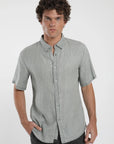 Camisa manga corta verde - Lino