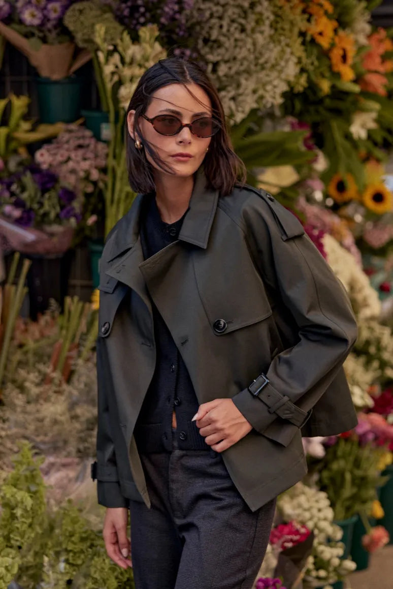 Chaqueta mujer Trench verde - Algodón orgánico - Frøens