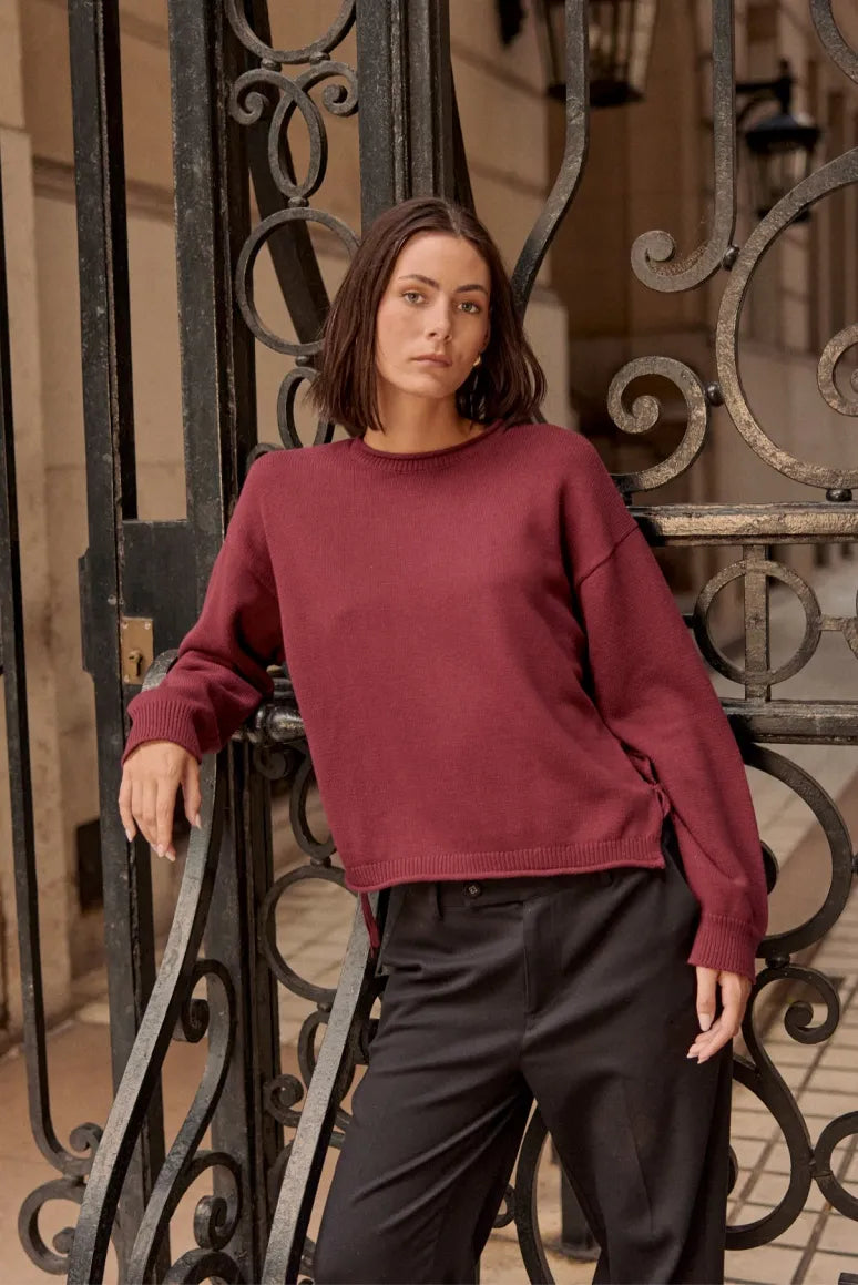 Chaleco mujer Elqui burdeo - Algodón orgánico - Frøens