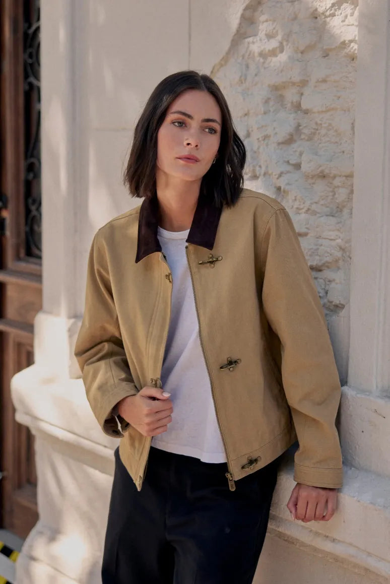 Chaqueta mujer Barn beige - Algodón orgánico - Frøens