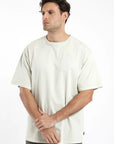 Polera manga corta hombre Oversize beige - Algodón orgánico - Frøens