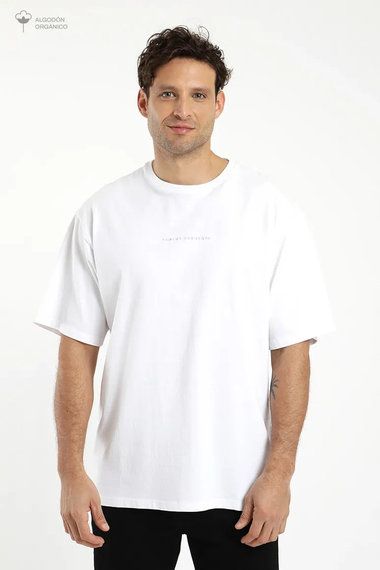 Polera manga corta hombre Oversize blanco - Algodón orgánico - Frøens