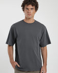 Polera manga corta hombre Oversize grafito - Algodón orgánico