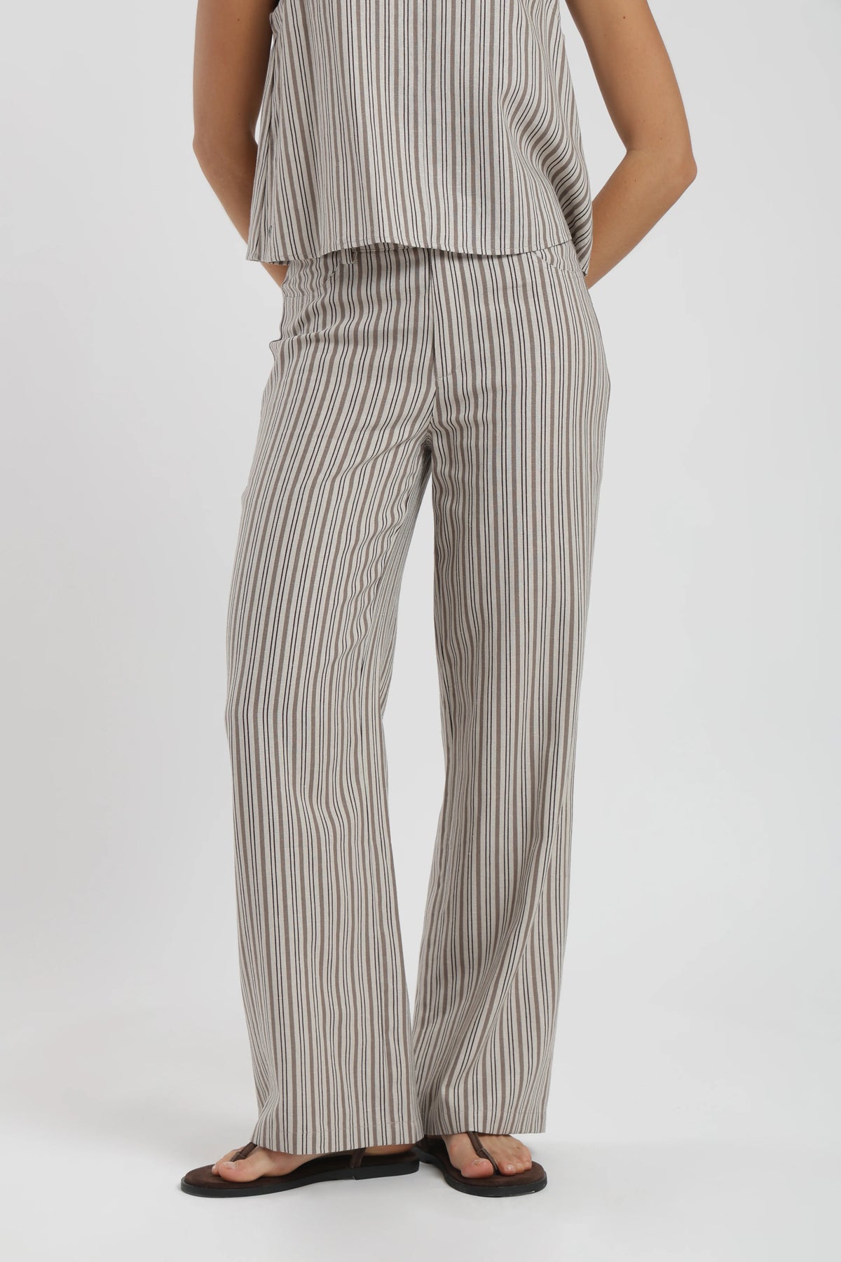 Pantalón mujer faro stripes beige Froens