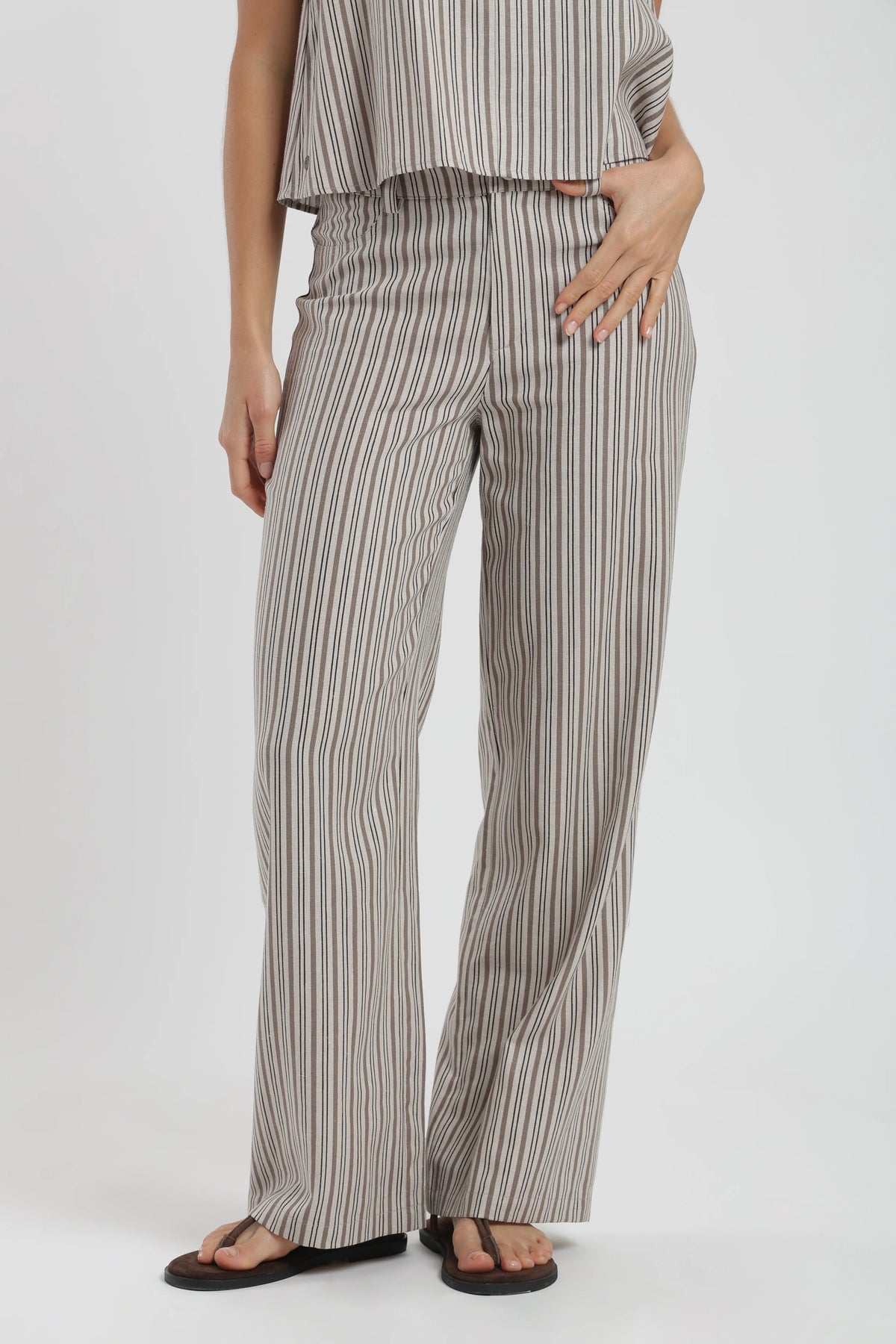 Pantalón mujer faro stripes beige Froens